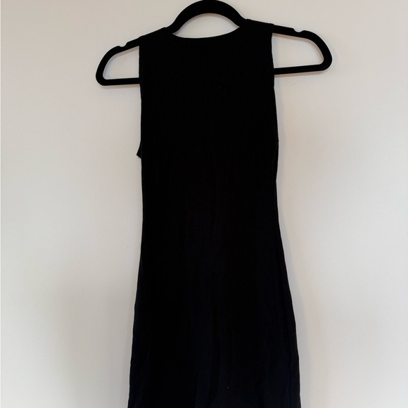 Reformation Black Ribbed mini dress - Picture 4 of 5